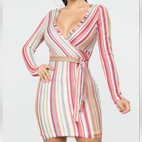 Fashion Nova Dresses & Skirts - My Colorful Life Stripe Midi Dress